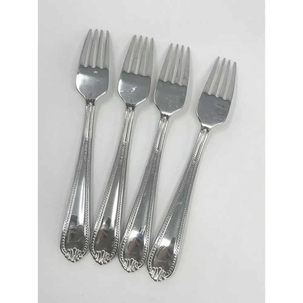 Lenox BEAD Stainless 18/10 Glossy Dinner Place Fork 8 1/8” Set Of 4 Replacement
